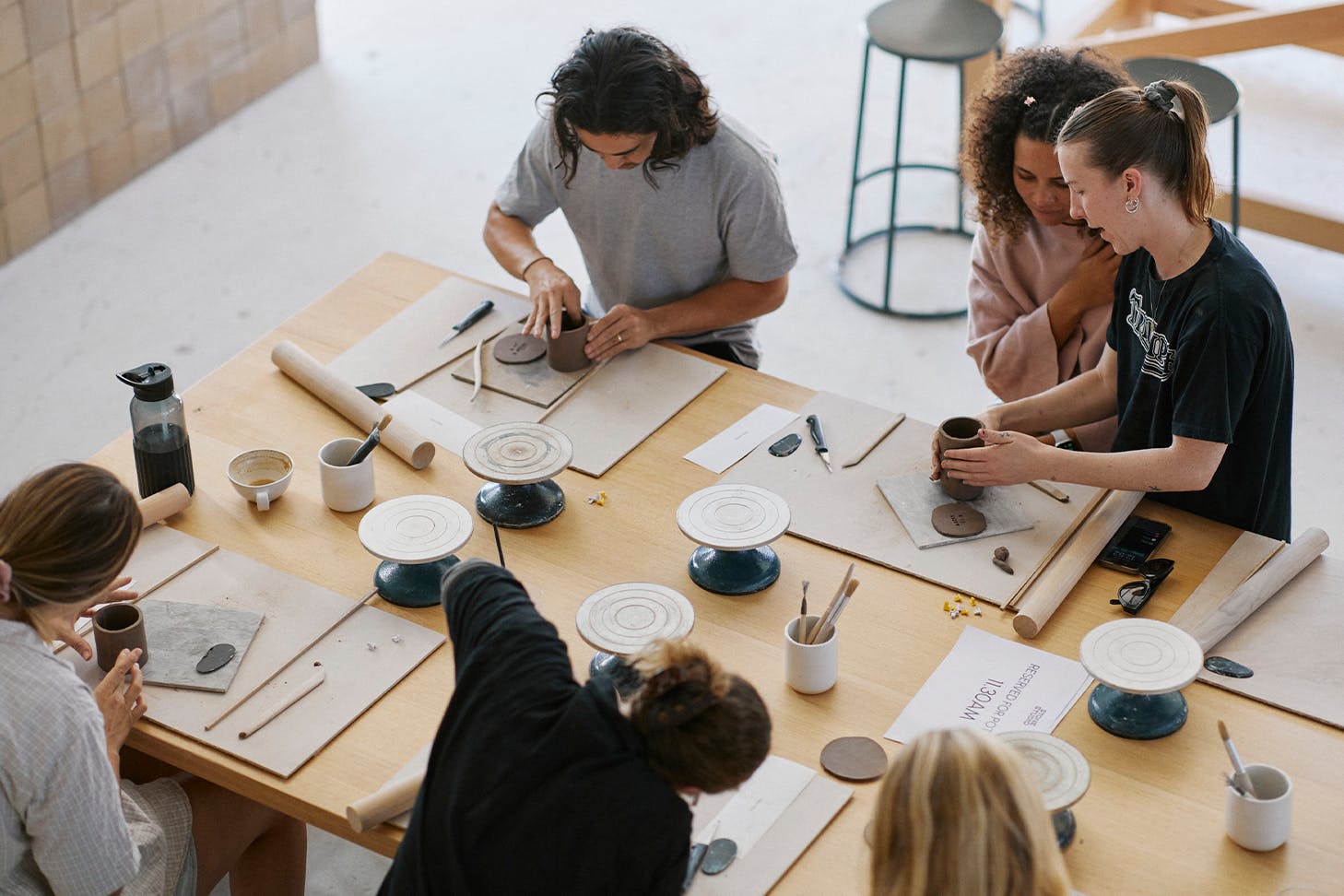 people doing pottery in a gold coast studio